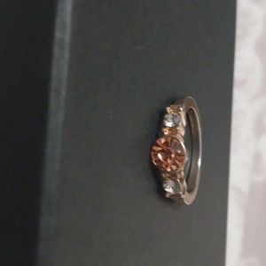 Shiny pink and white diamond ring